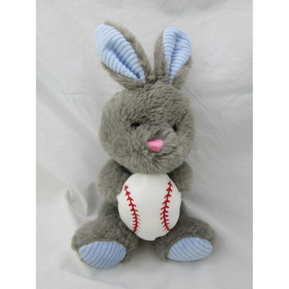 Walmart Gray Rabbit Plush Baseball Sits 7 Inch Stuffed Animal Toy